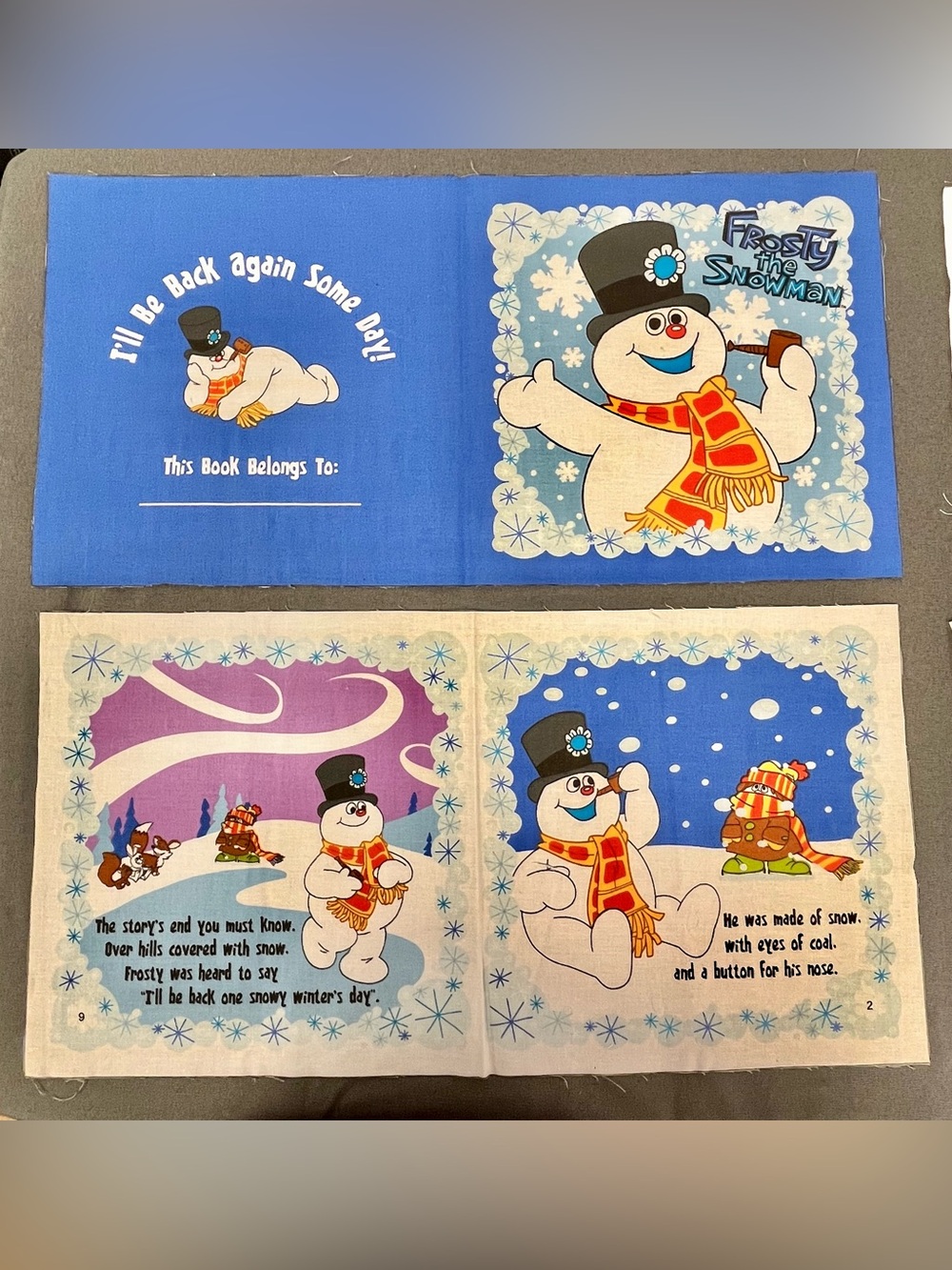 VIP Cranston Frosty the Snowman Book Holiday Christmas Cut & Sew Fabric Panels